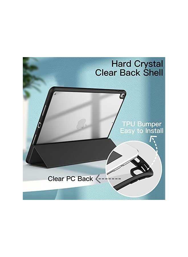 Jetech حافظة لجهاز iPad Air 3 (10.5 بوصة 2019، الجيل الثالث) وiPad Pro 10.5 بوصة مع حامل قلم، غطاء خلفي شفاف شفاف مع حامل رفيع مقاوم للصدمات (أسود) - Image 2