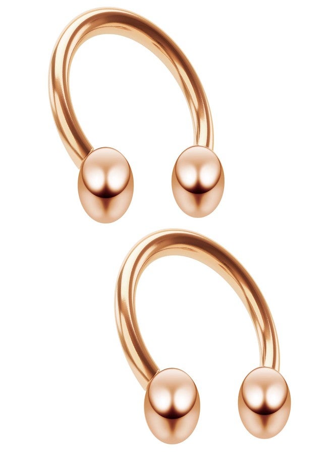 Bling Piercing 2pc 16g Rose Gold Circular Barbell Horseshoe Earrings Tragus Helix Daith Septum Eyebrow Piercing 8mm - Image 1