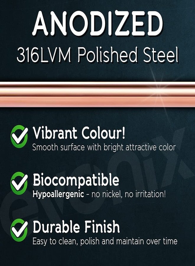 Bling Piercing 2pc 16g Rose Gold Circular Barbell Horseshoe Earrings Tragus Helix Daith Septum Eyebrow Piercing 8mm - Image 3