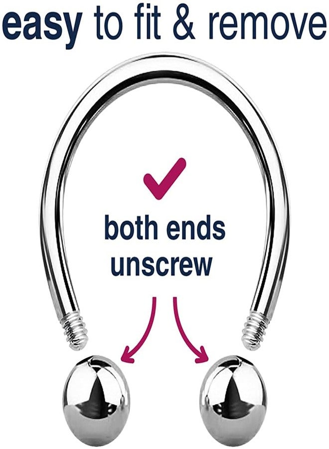 Bling Piercing 2pc 16g Rose Gold Circular Barbell Horseshoe Earrings Tragus Helix Daith Septum Eyebrow Piercing 8mm - Image 4