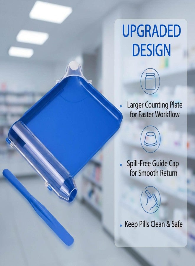 MUTOOZ Upgraded Pill Counter Tray with Spatula - Larger Tray and Added Guide Cap, Convenient Pill Counting Tray for More Pills Each Time, No More Falling - Image 4