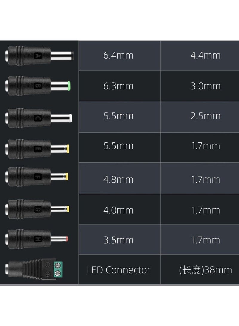 Youque 8 in 1 Universal 12V Power Adapter Connector Charging Cable with 8 Connector Trips for LED Strip Lights Wireless Router USB HUB Switches Security Cameras CCTV indoor and out door DVR Boxes TV Box Power - Image 5