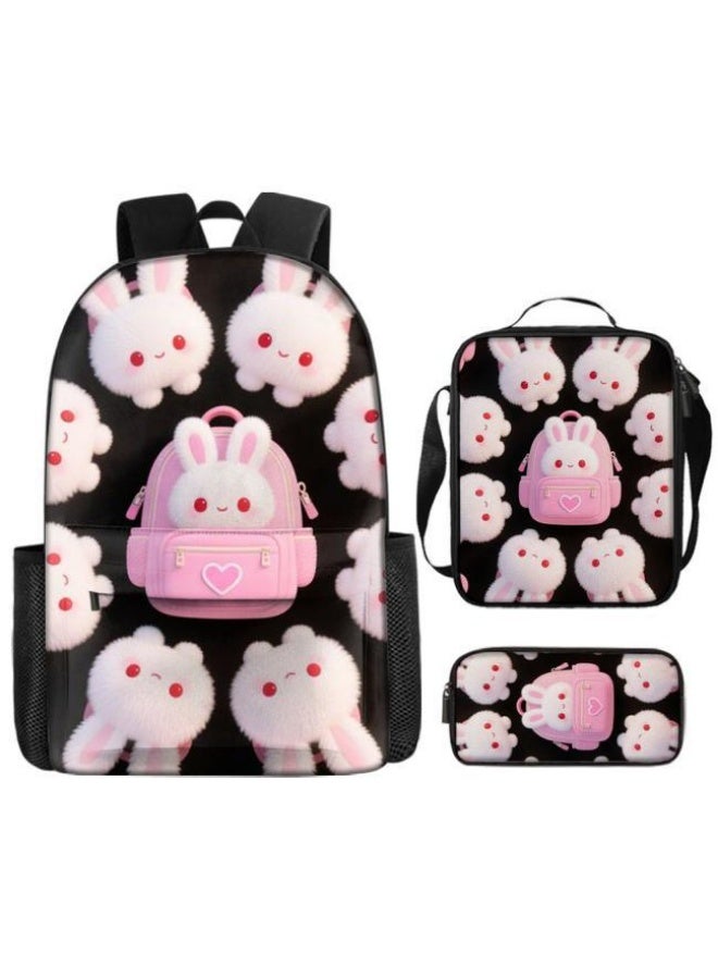 Bright Li Fire Fashion is unlimited! Cartoon bag three-piece set, suitable for a variety of scenes for students and teenagers (available for students, children, friends on outings, mountain climbing, school, etc.) - 11 - Image 2