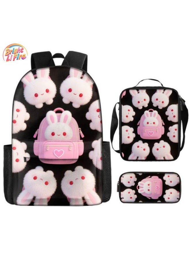 Bright Li Fire Fashion is unlimited! Cartoon bag three-piece set, suitable for a variety of scenes for students and teenagers (available for students, children, friends on outings, mountain climbing, school, etc.) - 11 - Image 1