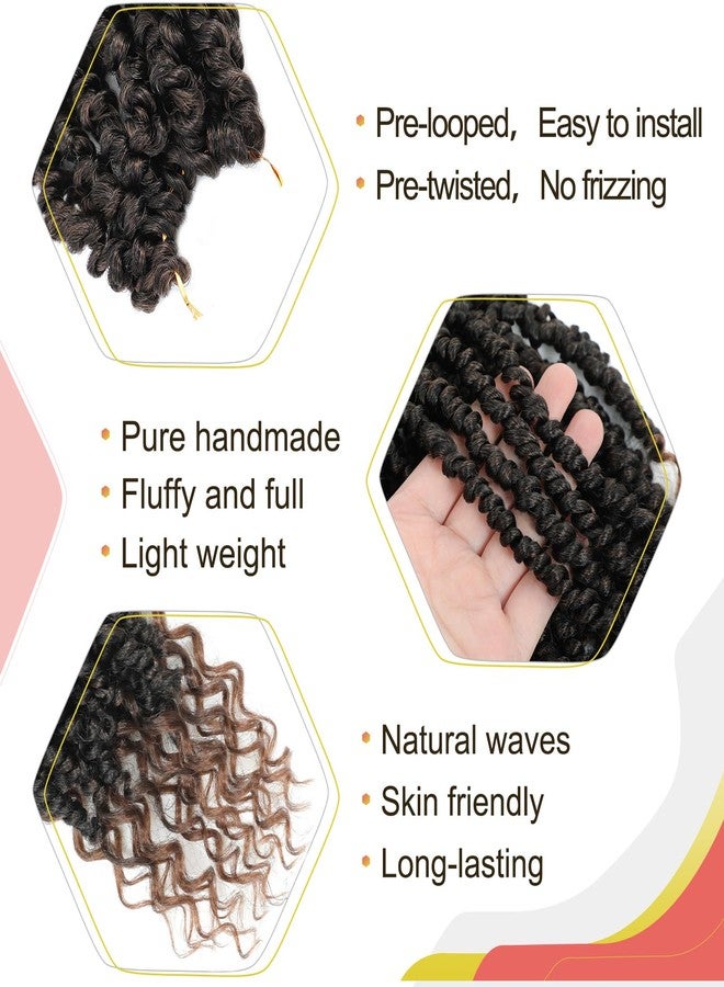 Alicoco Passion Twist Crochet Hair 8 Inch Passion Twist Hair Pre Looped 8 Packs Spring Twist Crochet Braids with Curly Ends Pre-Twisted Crochet Hair for Women (1B/30) - Image 5