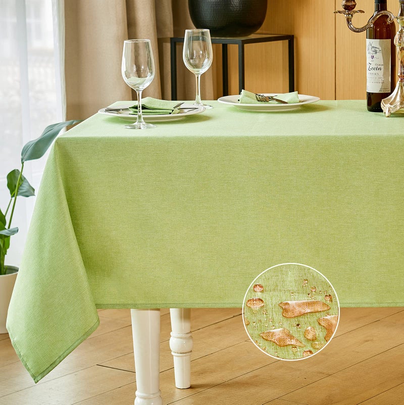 Mebakuk Rectangle Table Cloth Linen Farmhouse Tablecloth Waterproof AntiShrink Soft and Wrinkle Resistant Decorative Fabric Table Cover for Kitchen Mint Green 60 x 84 68 Seats