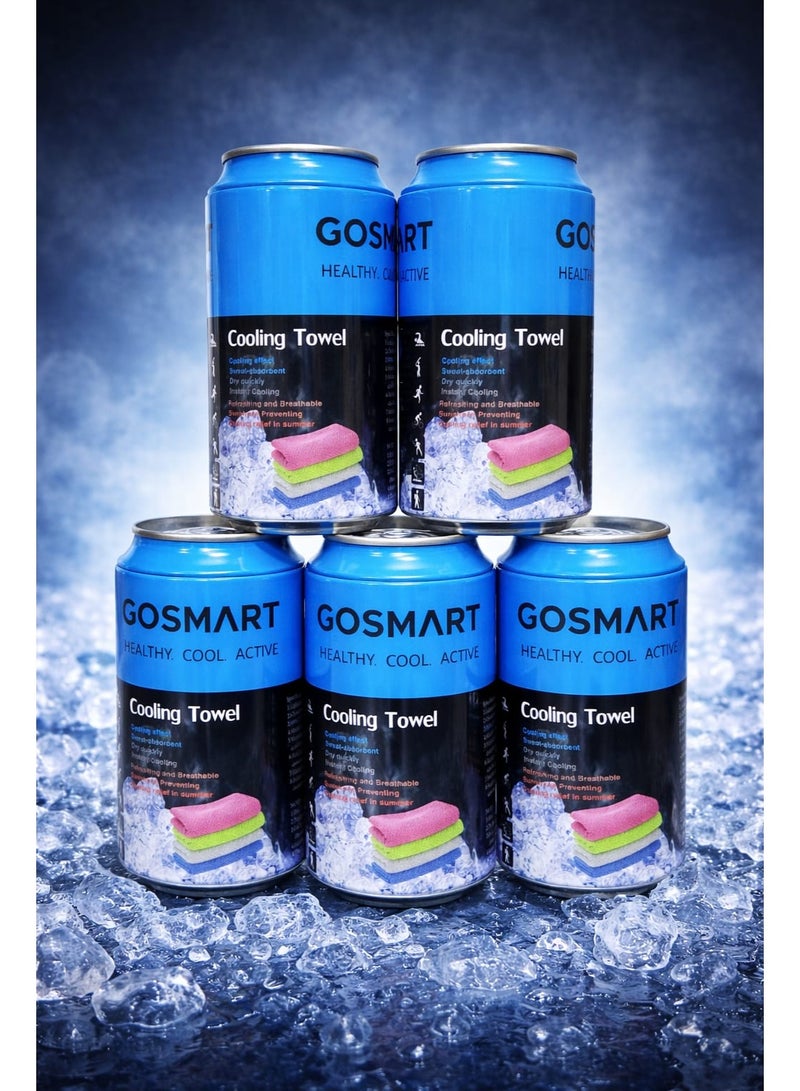 GOSMART Cooling Towel (Pack of 5) Quick Dry Microfiber Sports Towel Instant Cooling for Gym Workout Running Yoga Travel - Image 1