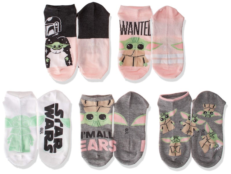 STAR WARS womens Star Wars 5 Pack No Show Casual Sock, Pink, 9 11 US (9K0092) - Image 1