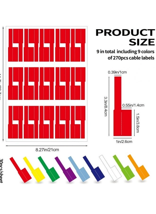 9 Sheet 270 Pcs Cable Labels for Management,Self-Adhesive, Tear-Resistant,Writable or Printable with Laser Printer. - Image 5