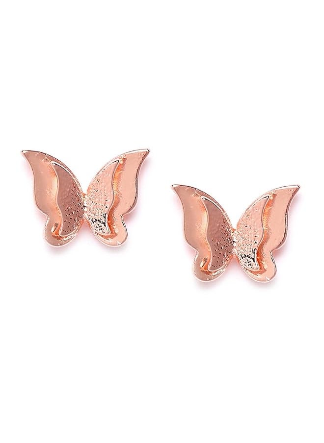 YouBella - Stylish Latest Design Butterfly Jewelery Gold Plated Stud Earrings For Women Golden Ybear_32436 - Image 1