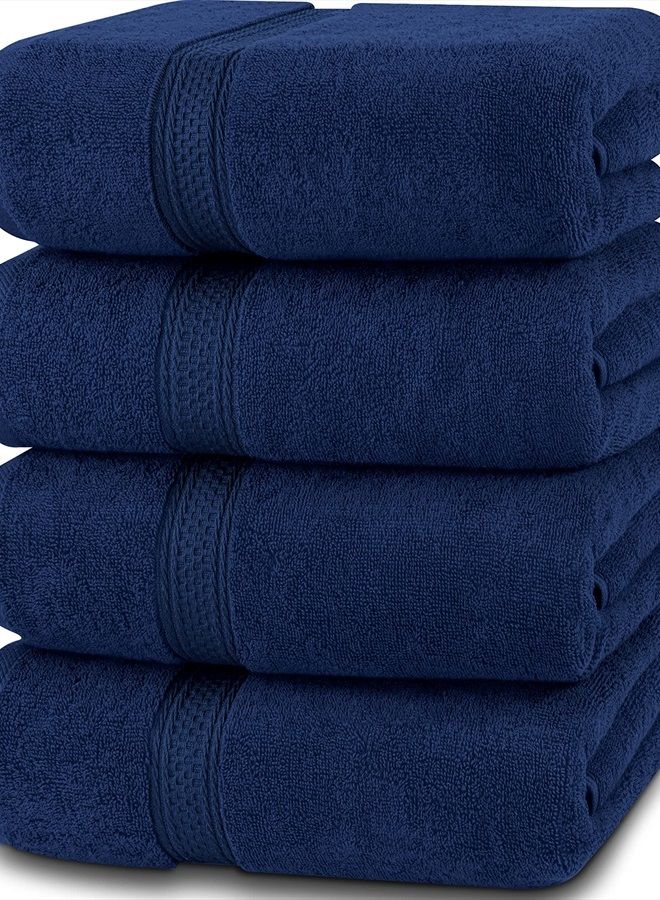 Utopia Towels 4 Pack Premium Bath Towels Set, (27 x 54 Inches) 100% Ring Spun Cotton 600GSM, Lightweight and Highly Absorbent Quick Drying Towels, Perfect for Daily Use (Navy) - Image 1