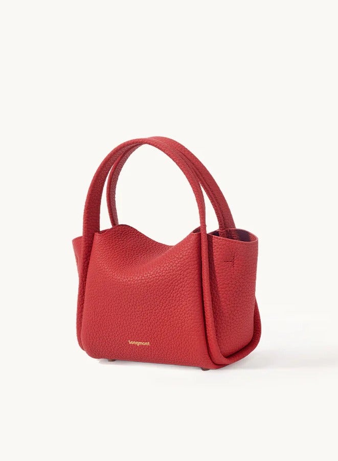 Songmont Yuanbao bag mini vegetable basket designer hand-held crossbody mini small mobile phone bag-Lucky red  - Image 1