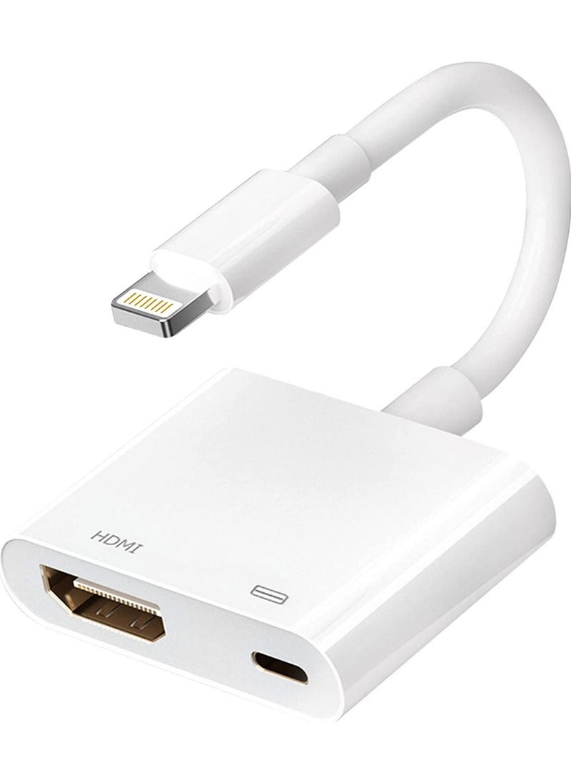 Generic - [Apple MFi Certified] Lightning to HDMI Digital AV Adapter for iPhone，1080P Digital Sync Screen Converter Charging Port for iPhone/iPad 1080P HDMI Converter for HD TV/Projector/Monitor,Support All iOS - Image 1