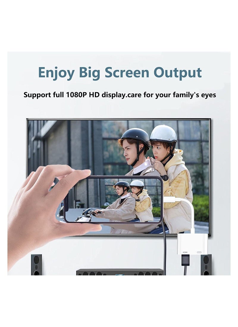 Generic - [Apple MFi Certified] Lightning to HDMI Digital AV Adapter for iPhone，1080P Digital Sync Screen Converter Charging Port for iPhone/iPad 1080P HDMI Converter for HD TV/Projector/Monitor,Support All iOS - Image 1