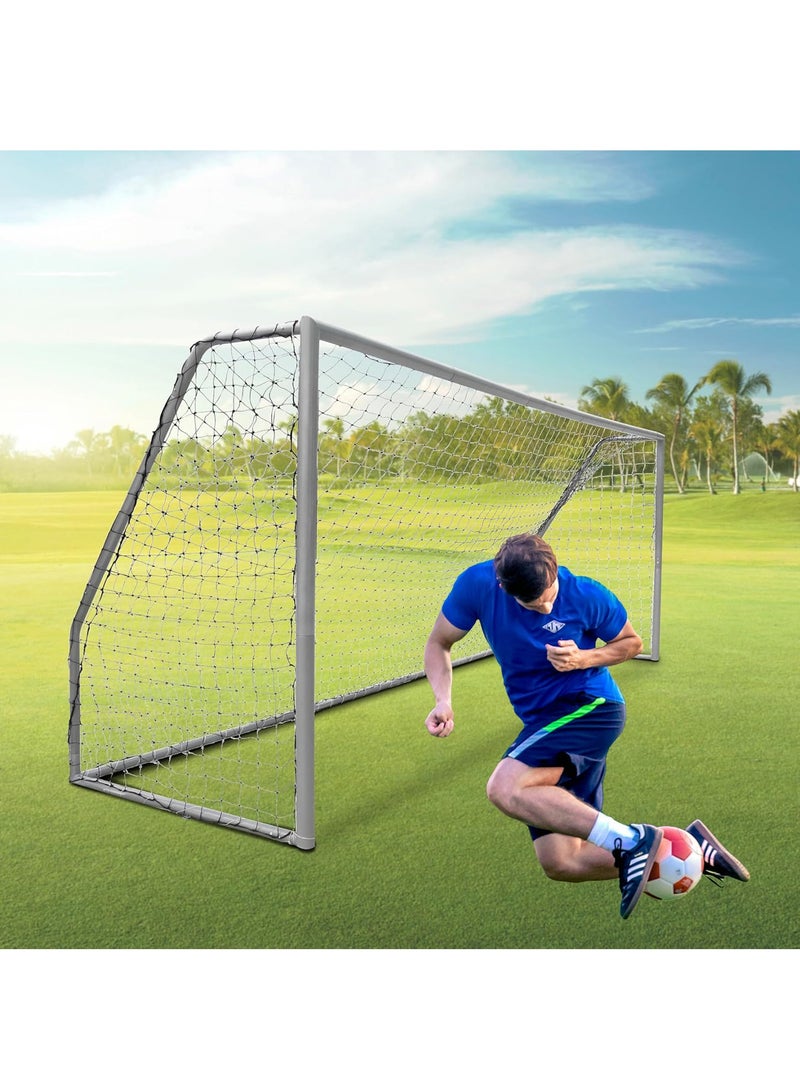 GT-Wheel Professional Soccer Football Goal Metallic Stainless Steel Thick Durable Goal with Net for Adults and Children - Image 1