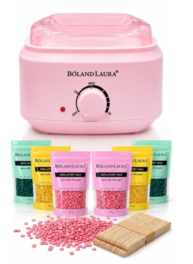 BOLAND LAURA Hair Removal Kit: Wax Heater + 600g Wax + 40 Wooden Wax Sticks - Image 1