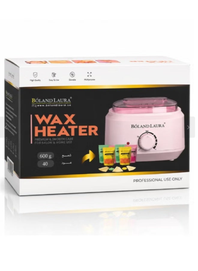 BOLAND LAURA Hair Removal Kit: Wax Heater + 600g Wax + 40 Wooden Wax Sticks - Image 2