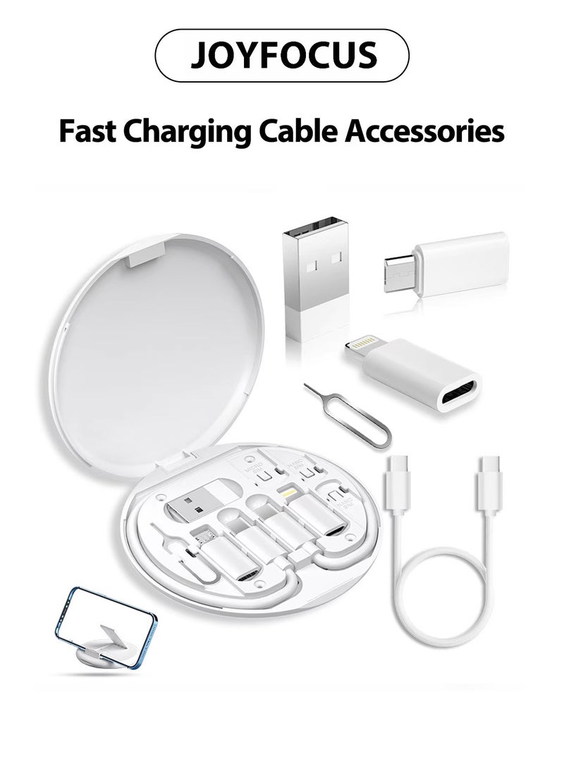 JOYFOCUS Multi-functional USB charging adapter kit, 5-in-1 USB-C conversion kit (USB-A and Type-C), data transfer, card storage, tray eject pin, phone stand - Image 1