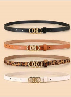 Shein 4pcs Leopard Pattern Triple Circle Buckle Belt  - Image 2