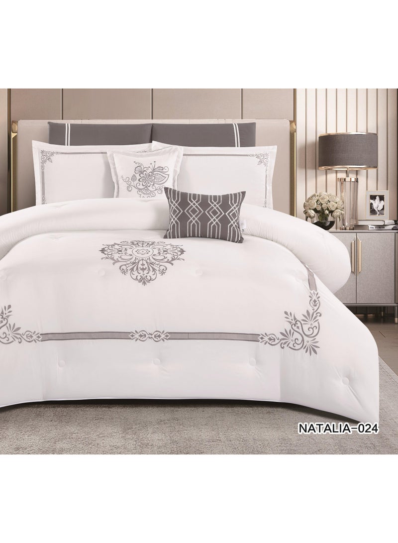 Modern-design floral bedspread set for a double bed (8 pieces), size 260x240 cm.