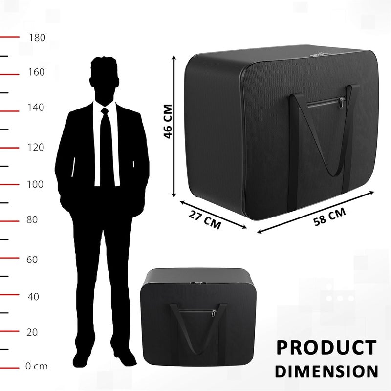 Kuber Industries Nylon 72L Large King Size Underbed Storage Box Blanket Storage BagsCover Double Bed Storage Containers Storage Bag for Clothes Documents Books Toys Black - Image 3