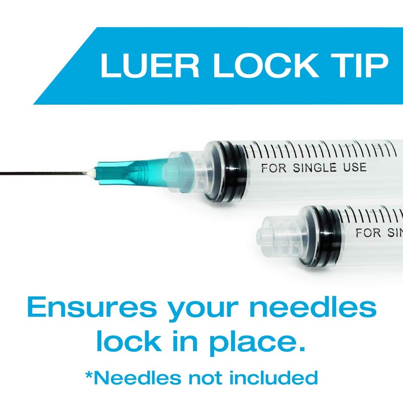 Tilcare 1ml Syringe Without Needle Luer Lock 100 Pack by Tilcare - Sterile Plastic Medicine Droppers for Children, Pets or Adults â€“ Latex-Free Oral Medication Dispenser - Syringes for Glue and Epoxy - Image 2