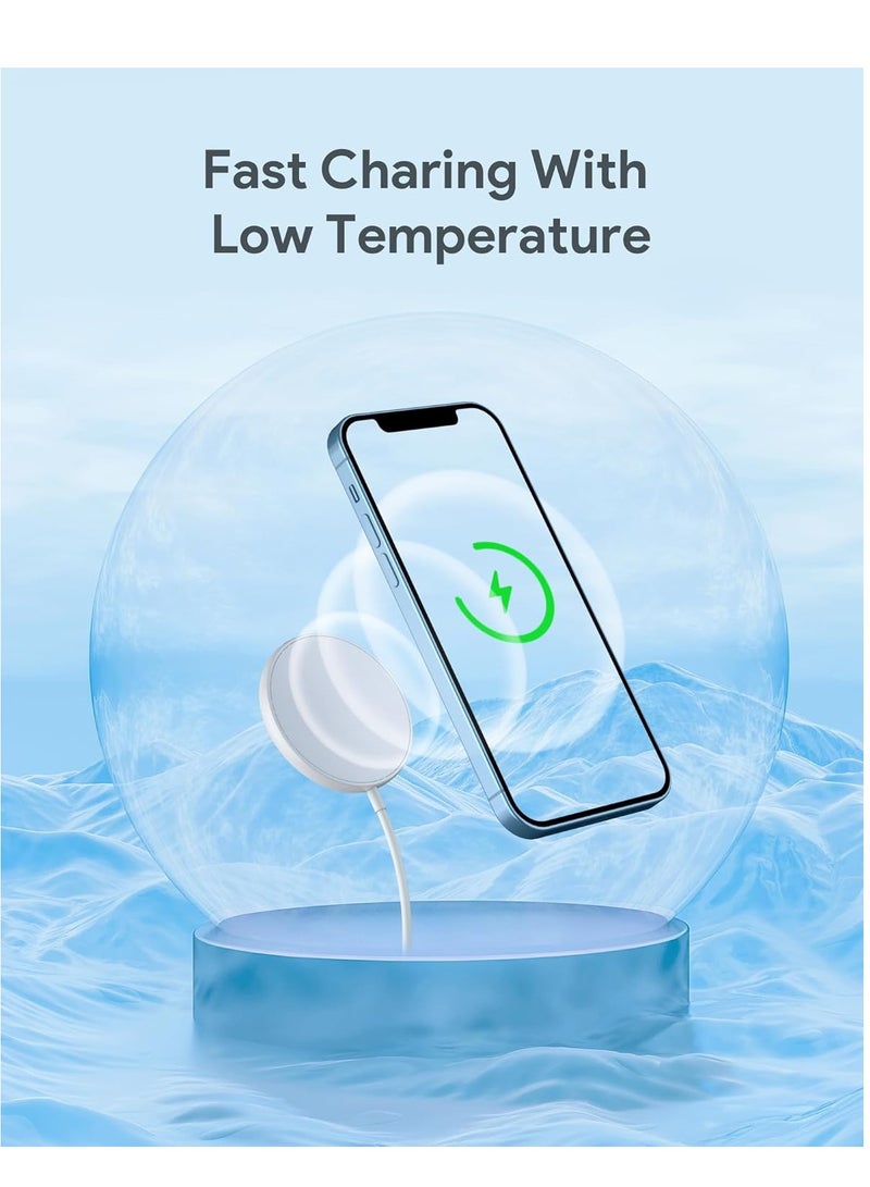 cyleto Wireless Charger for iPhone 15/14/13/12 Series, Fast Charging Magnetic Charger Compatible with Samsung Galaxy Series, 15W Phone Charger Charging Pad  - Image 2