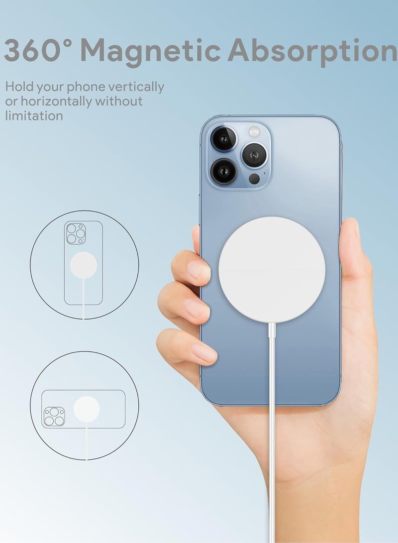 cyleto Wireless Charger for iPhone 15/14/13/12 Series, Fast Charging Magnetic Charger Compatible with Samsung Galaxy Series, 15W Phone Charger Charging Pad  - Image 4