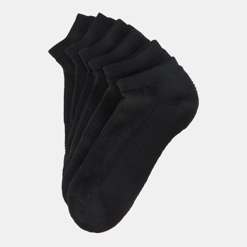 Sun And Sand Sports Black Kids' Ankle Socks (6 Pairs)  | Best Price UAE
