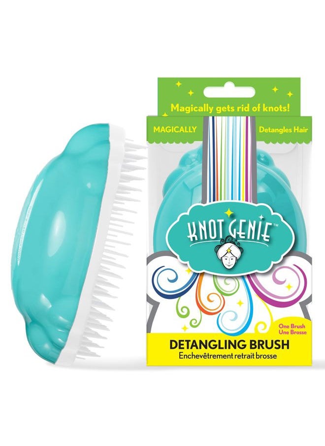 knot Genie - Detangling Hair Brush for Kids (Aquamarine Dream) | Original Full Size | Perfect for Curly Hair, Gently Separate Tangles, Leaves Hair Smooth & Shiny | The Pain Free Knot Detangler - Image 1
