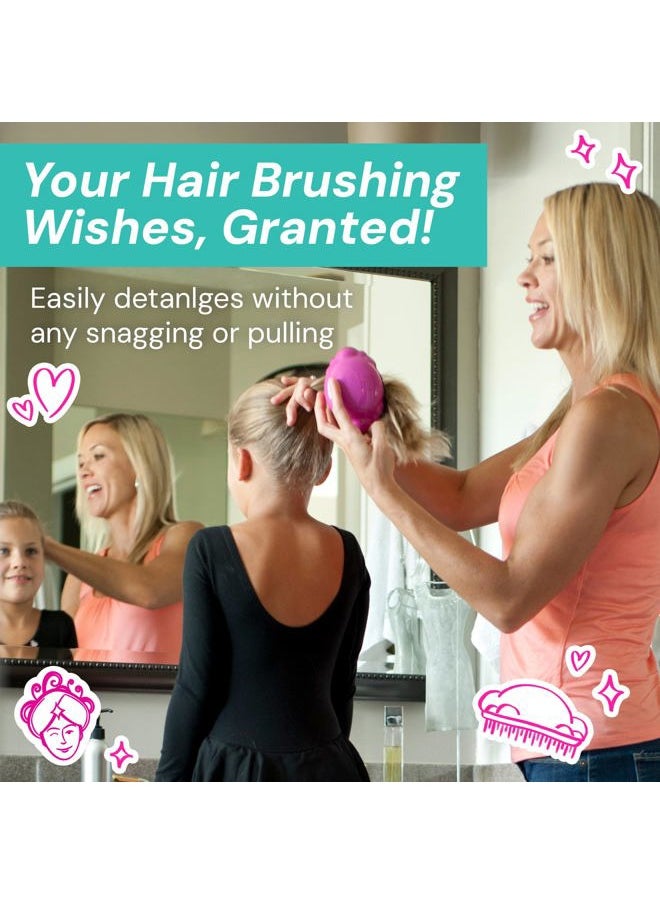 knot Genie - Detangling Hair Brush for Kids (Aquamarine Dream) | Original Full Size | Perfect for Curly Hair, Gently Separate Tangles, Leaves Hair Smooth & Shiny | The Pain Free Knot Detangler - Image 1