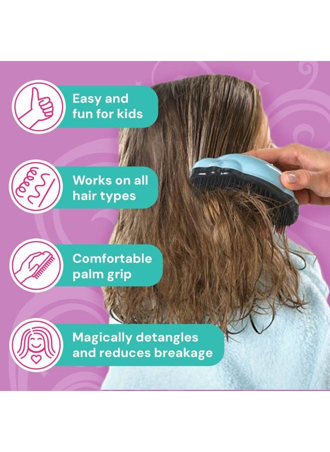 knot Genie - Detangling Hair Brush for Kids (Aquamarine Dream) | Original Full Size | Perfect for Curly Hair, Gently Separate Tangles, Leaves Hair Smooth & Shiny | The Pain Free Knot Detangler - Image 1