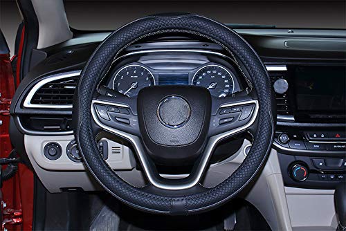 Mayco Bell Small Size Steering Wheel Cover Anti-Slip,Safety,Soft,Breathable,Durable,Full Surround,Comfortable Grip Microfiber Leather (14-14.25 inch,Black) - Image 3