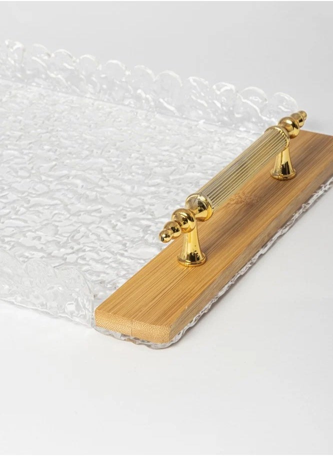 CC Bin Shihon Acrylic rectangular tray with wooden ends in two sizes  - Image 2