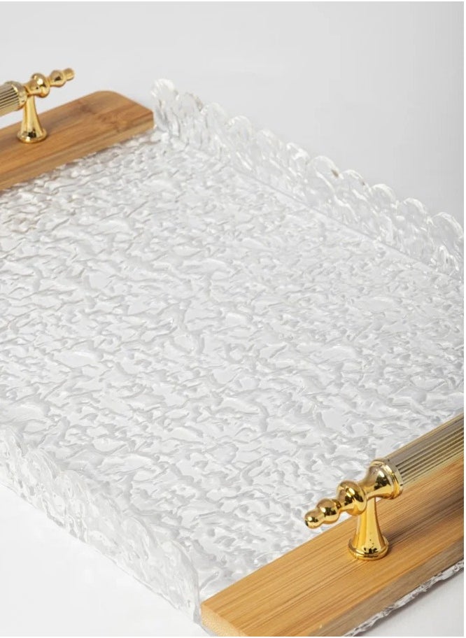 CC Bin Shihon Acrylic rectangular tray with wooden ends in two sizes  - Image 3