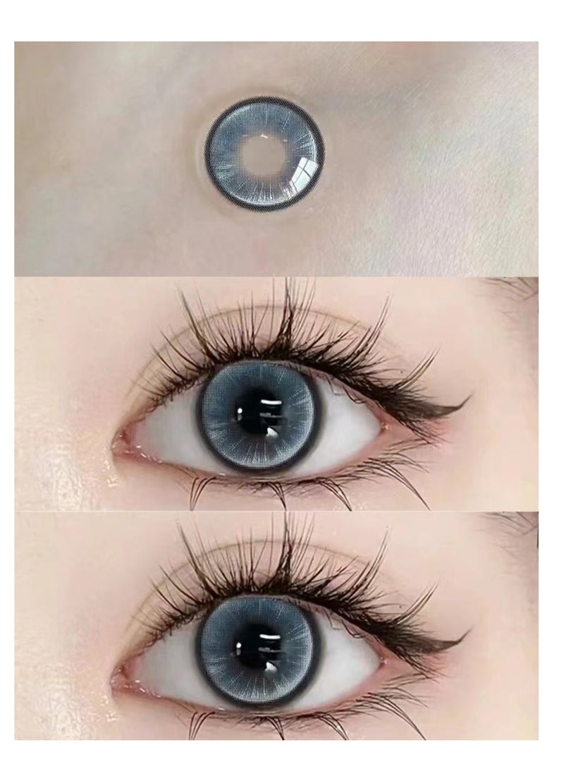 عين كي اس اس عدسات لاصقة تجميلية سنوية للجنسين بلون أزرق بوسطن، مجموعة تكبير مع علبة - Image 1