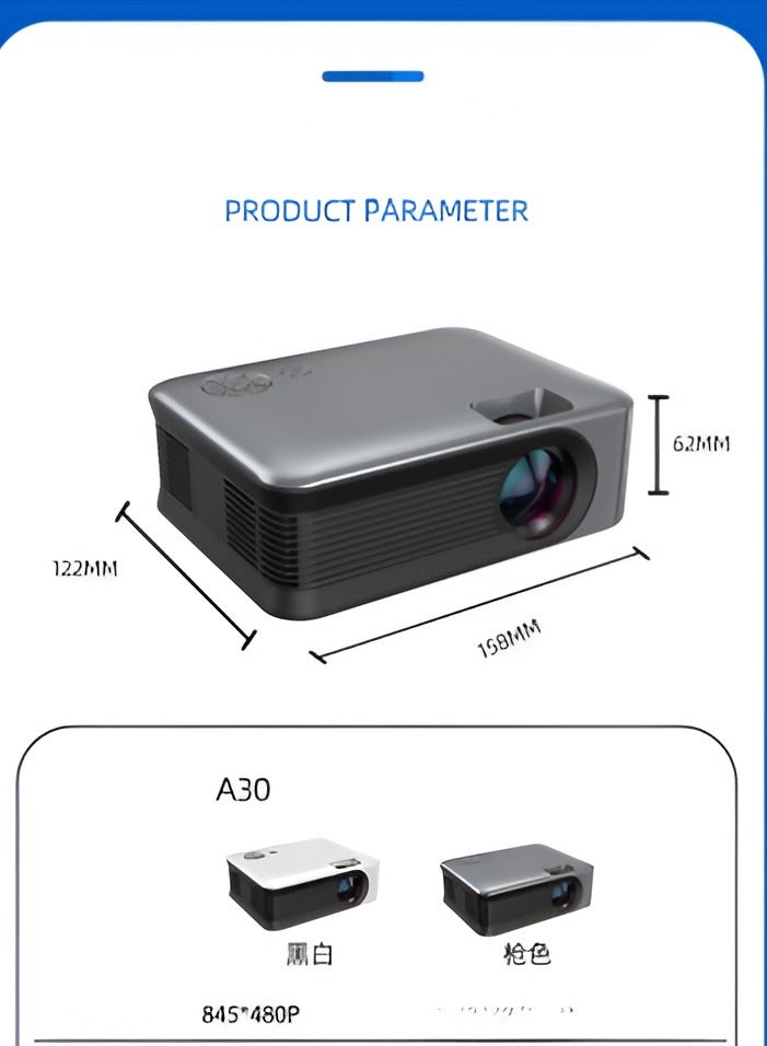 AROAQ 1080p high-definition projector, durable Portable Mini Projector, wireless same-screen video projector for home and office, Same screen model [Mobile phone with same screen without battery]  - Image 3