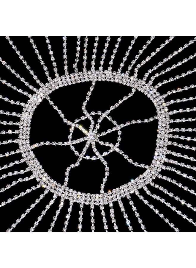 STONEFANS Tassel Rhinestone Cap Headpiece Flapper Crystal Head Chain Jewelry Belly Dance Wedding 1920s Hair Accessories for Women