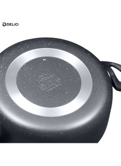 DELICI Dum Biriyani Pot 30CM Hammertone, Superior Aluminium Body, Non-Stick Granite Gray Coating, Tempered Glass Lid, Dishwasher Safe, PFOA Free, Eco-Friendly, Multipurpose Cooktop  - Image 4