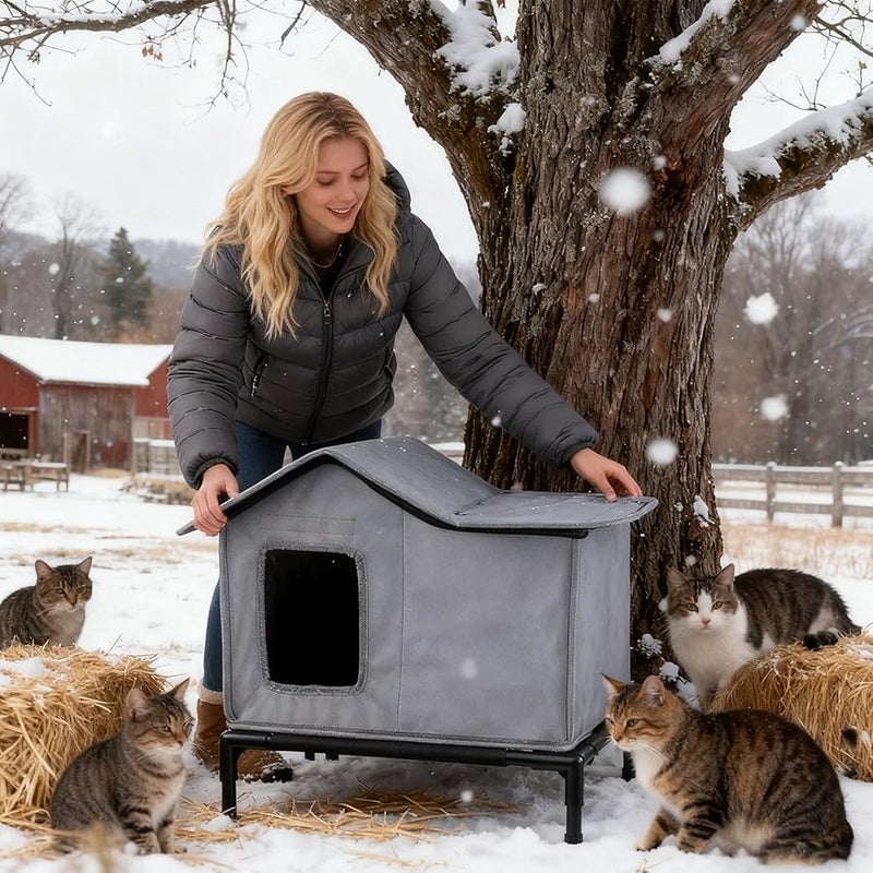 Waterproof Outdoor Cat House Winter Pet Shelter For Garden Balcony Indoor - Image 3
