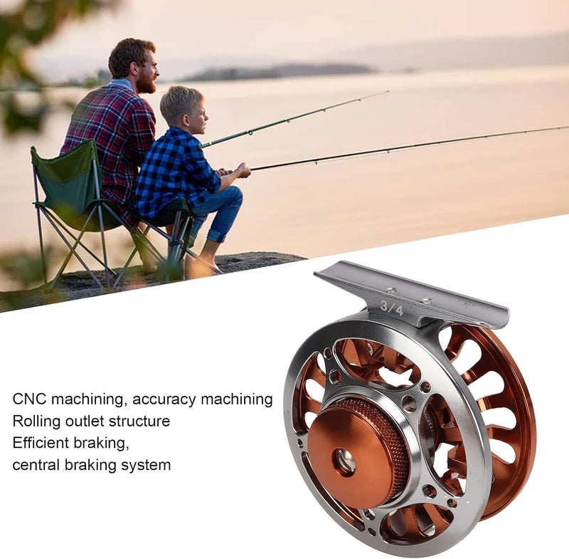 klarako Fly Fishing Reel, 3/4 Weight CNC Machined Aluminum Alloy Body Fly Reel, 1:1 Gear Ratio 3 Bearings Sealed Fishing Reel with Momentary Braking Function for Freshwater Saltwater - Image 4