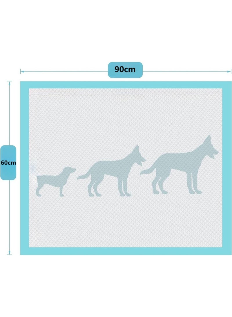 كادراما فوط تبول للكلاب والجراء، فوط تدريب حفاضات للاستخدام مرة واحدة، 5 طبقات مانعة للتسرب فائقة الامتصاص، سطح سريع الجفاف، بطانات حفاضات للحيوانات الأليفة، مثالية لتدريب الجراء والقطط والأرانب أو رعاية الكلاب المسنة، أزرق + أبيض (20 قطعة، المقاس: 60 × 90) - Image 2