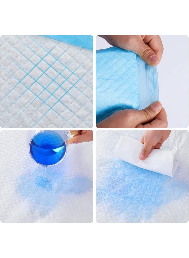 كادراما فوط تبول للكلاب والجراء، فوط تدريب حفاضات للاستخدام مرة واحدة، 5 طبقات مانعة للتسرب فائقة الامتصاص، سطح سريع الجفاف، بطانات حفاضات للحيوانات الأليفة، مثالية لتدريب الجراء والقطط والأرانب أو رعاية الكلاب المسنة، أزرق + أبيض (20 قطعة، المقاس: 60 × 90) - Image 4