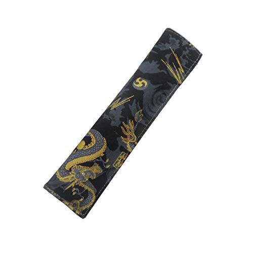 Enyuwlcm Fabric Fountain Pen Case Single Pen Sleeve Holder for Pocket Vintage Pen Cover Black Dragon 1 Pack - Image 1