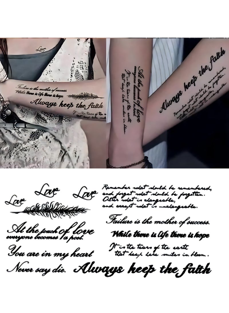 Generic Temporary Tattoo Sticker Cursive Script For All Skins, 21 CM - Image 1