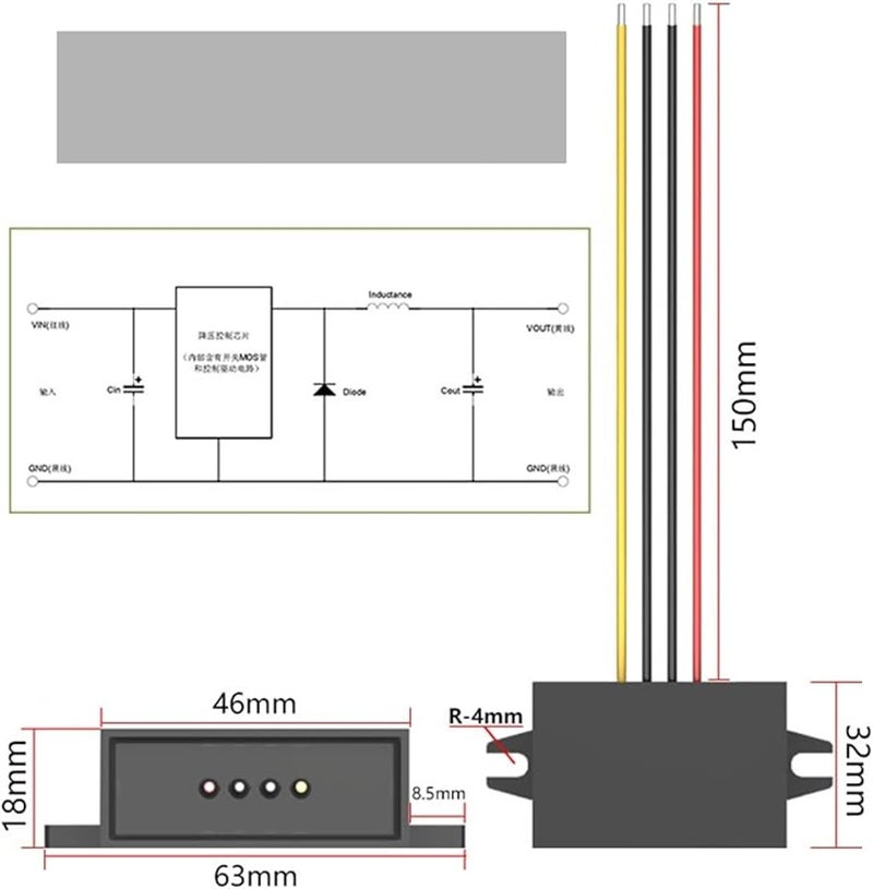12V to 12 Volt Step Down Voltage Regulator Power Adapter 6 20V to 12V 5A 60W - Image 4