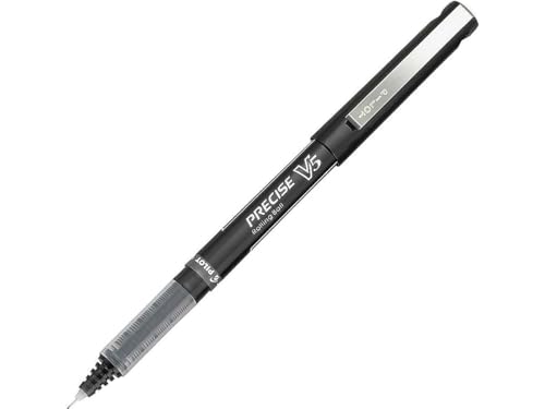 Pilot Precise V5 Rollerball Pens, Extra Fine Point 0.5 mm Black Pens, Black, Pack of 5 - Ideal for School, Journaling & Office Writing - Image 4