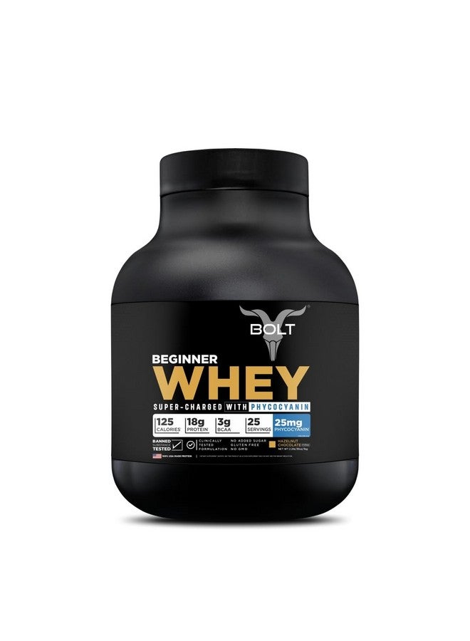 BOLT بروتين مصل اللبن للمبتدئين من بولت | 18 جرام بروتين، 3 جرام BCAA لكل حصة | مثالي للمبتدئين | 25 حصة | شوكولاتة البندق - 2.2 رطل / 1 كجم - Image 1