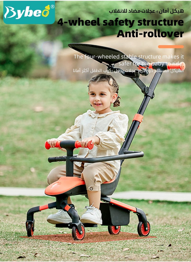 Bybeo 2 In 1 Baby Stroller & Ride on Car With a Push Handle for Kids, Toddler Balance Bike, Kids Walking Bicycle With 4 Silence Wheels, Light And Music  - Image 4