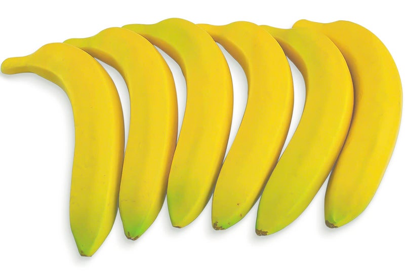 SAMYO Artificial Yellow Bananas Lifelike Simulation Fake Fruit Home House Kitchen Decoration 6pcs Set